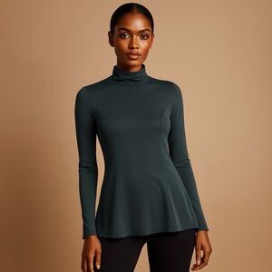 Zenana Outfitters Dark Charcoal Gray Long Sleeve Top Mock Neck Size Small